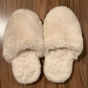Fluffy White Room Slippers